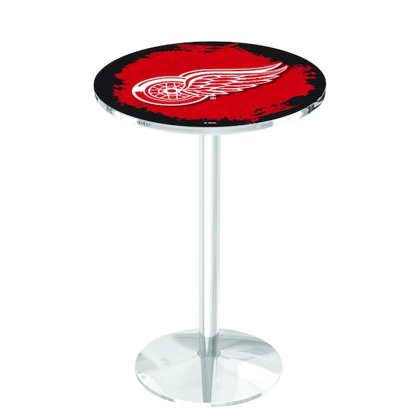 42" Chrome Detroit Red Wings Pub Table